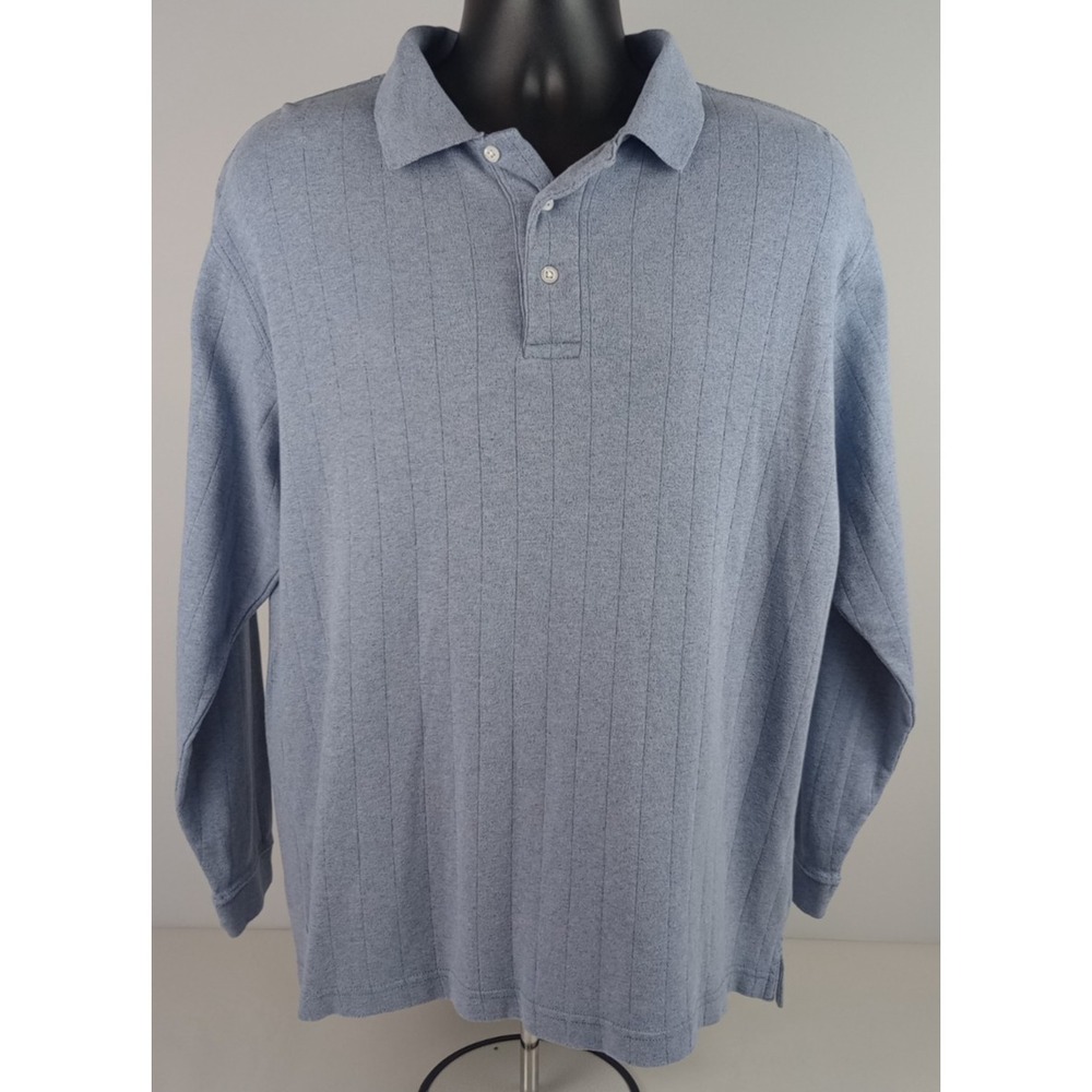 Ivy Crew Classics Men's L Light Blue Long Sleeve Collared Soft Sweater